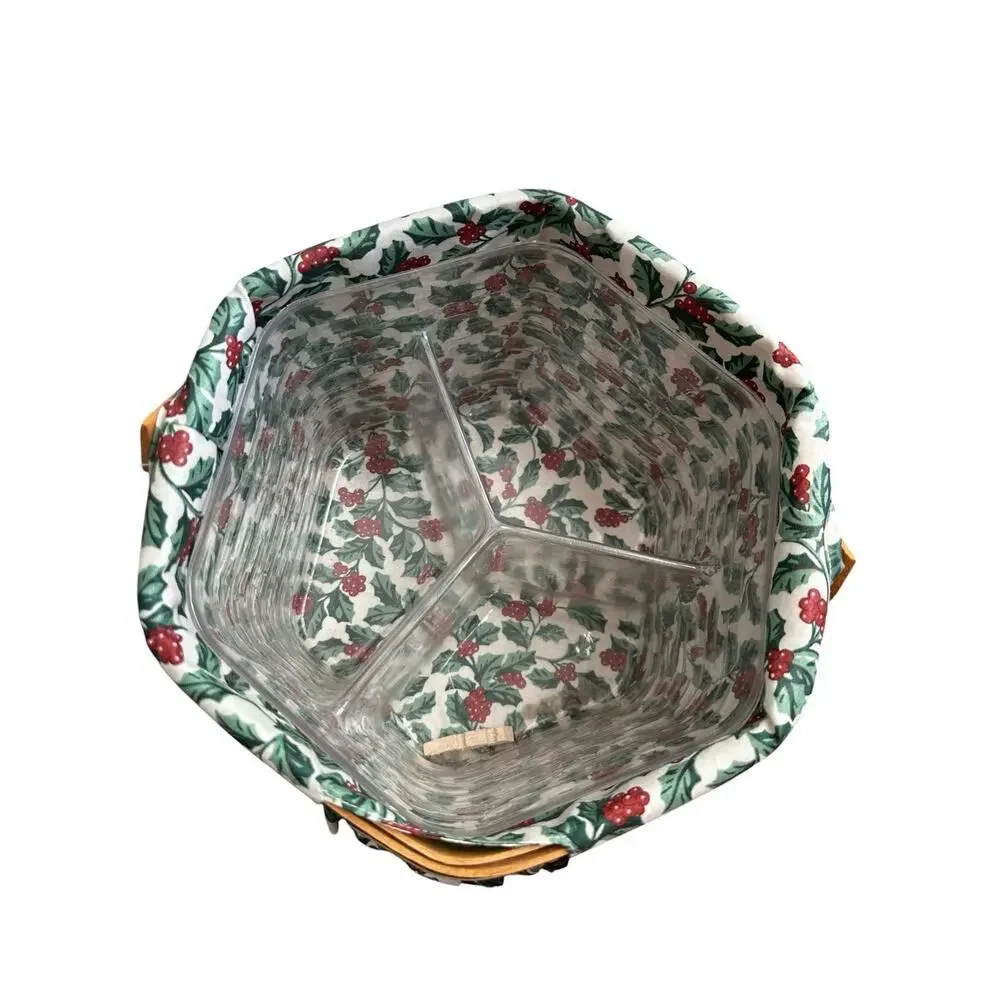 Longaberger Christmas Collection 1997 Snowflake Basket Liner Protector Tie on